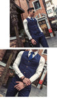 Xituodai （Jacket + Vest + Pants ) Fashion Boutique Plaid Mens Business Casual Suits 3Pces Groom Wedding Dress Plaid Male Slim Formal Suits