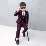 Xituodai trendy  fashion  summer outfits dope outfits  street style  spring fashion aesthetic outfits Kids Formal Suit Wedding Birthday Party Dress Flowers Boys Blazer Vest Pants 3pcs Tuxedo Children Prom Performance Costume L12
