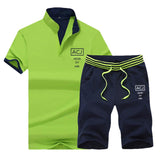 Xituodai Summer Polo Shirt Mens Short Sleeve Polo + Shorts Suit Male Solid Jersey Breathable 2PC Top Short Set Fitness Sportsuits Set Men