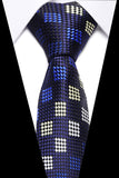 Xituodai Male Dark Blue Striped  Luxury Tie Silk Bussiness For Man Formal Wedding Party