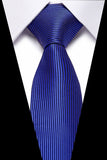 Xituodai Male Dark Blue Striped  Luxury Tie Silk Bussiness For Man Formal Wedding Party