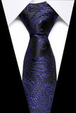 Xituodai Male Dark Blue Striped  Luxury Tie Silk Bussiness For Man Formal Wedding Party