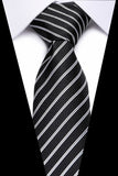 Xituodai Male Dark Blue Striped  Luxury Tie Silk Bussiness For Man Formal Wedding Party