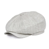 Herringbone Linen Newsboy Cap Men Summer Women Bakerboy Caps Breathable Flat Hat Apple Beret Hats