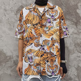 Xituodai 2022 New Arrival Hot Sale Top Fashion Animal Chinese Style Printed Short Sleeve Shirt Brand Clothing Loose Casual Shirts