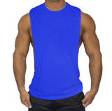 Xituodai Running Vest Men Gym Tank Tops bodybuilding clothing soild O-Neck cotton muscle tanktop Men Training Sleeveless singlets