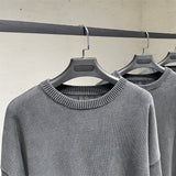 Xituodai Retro 2022 Men Autumn Wahed Sweaters Vintage High Street Loose Unisex Knitted O-Neck Pullovers Brand Streetwears HY0309