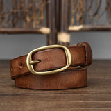 Xituodai 2.3cm Do Old Copper Buckle Width Women Cowskin Genuine Leather Belt For Female Strap Ladies Adjustable Belts Retro High Quality