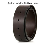 Xituodai Pure Cowhide Belt Strap 3.3CM 3.8cm Round Hole Belt No Buckle Genuine Leather Belts High Quality Without Buckle