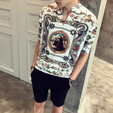 Xituodai 2022 New Arrival Hot Sale Top Fashion Brand Clothing V-neck Men Shirt Summer Loose Medium Printing Collar Cotton Casual Shirts