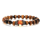 8mm Men Bracelets Black Lava Beads Bracelet Tiger Eye Adjustable Braided Rope Bangles Couple Distance Women Yoga Healing Jewelry