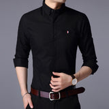 Xituodai Fall New Fashion Brand Designer Shirt Man Dress Shirt Long Sleeve Slim Fit Button Down 100% Cotton Casual Mens Clothing