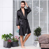 Xituodai New Arrivals Two-Piece Home Silk Robe Pants Pajama Set or Bathrobe Shorts Sets Long Sleeve Sleepwear for Men Kimono Soft Cozy7XL