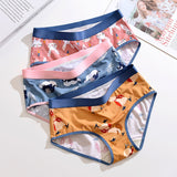 Xituodai Couples Panties Cute Cartoon Men Underwears Women Underpants Sexy Lovers Panty Middle Waist Soft Modal Boxers Plus Size Briefs