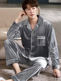 Xituodai Winter Flannel Pajamas Men PJ Home Colthes Top + Pants Warmer Thicken Pijama Velvet Sleepwear Soft Blue Pyjama Homme Plus Size