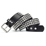 Xituodai new square bead rivet belt metal pyramid belt men and women punk hardware jeans belt designer belt  woman belts