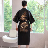 Xituodai Men Embroidery Dragon Robe Traditional Kimono Bathrobe Gown Male Sleepwear Loose Nightwear Intimate Lingerie