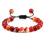 8mm Tiger Eye Stone Beads Bracelet Adjustable Braided Rope Bangles Natural Lava Rock Men Women Yoga Healing Balance Bracelets