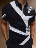 Xituodai 2022 New Men Polo Shirts Summer High Quality Casual Daily Short Sleeve Striped Mens Shirts Turn-Down Collar Zippers TEES Men