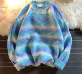 Xituodai Rainbow Striped Sweater Men Clothing Harajuku Fashion Men Sweaters Pullovers Retro Clothes 2XL 2022 New Arrivals