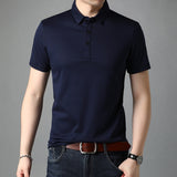 Xituodai Top Grade Mulberry Silk New Summer Brand Men Polo Shirts Designer Short Sleeve Casual Tops Fashions Korean Fashion Clothing