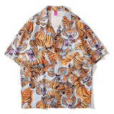 Xituodai 2022 New Arrival Hot Sale Top Fashion Animal Chinese Style Printed Short Sleeve Shirt Brand Clothing Loose Casual Shirts