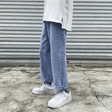 Xituodai Men Grey Streetwear Baggy Jeans 2022 Mens Kpop Solid Denim Pants Couple High Waisted Vintage Oversized Joggers Pants