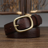 Xituodai 2.8cm Width Female Genuine Leather Belt Copper Pin Buckle Belts Women Jean Wild Cowskin Belts Fashion Simple New Waist Strap