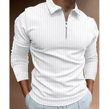 Xituodai Men's Business Casual Polo Shirts 2022 New Autumn Long Sleeve Turndown Collar With Zipper Polo Shirt Fashion Solid Color Tops