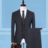 Xituodai ( Jacket + Pants + Vest ) Formal Business Wedding 3 Pieces Suit Set Male Stripe Slim Fit Blazers Trousers Dress Waistcoat