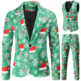 Xituodai ( Jacket + Pants + Vest ) Fahion Men's Suits Christmas  Adults Xmas Fancy Dress Male Suit Blazer Trousers Waistcoat High Quality