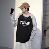 Xituodai American Long Sleeve T-Shirt Men's Fashion Brand Letter Printed O-neck Korean Loose Letter Student T-Shirt Spring Autumn