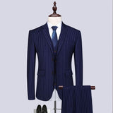 Xituodai (Blazer + Pants + Vest) 2022 Brand Suit Men 3 Piece Groom Wedding Men Suit Suit Fashion Design Striped Business Dress Tuxedo