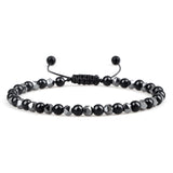 4mm Natural Mini Beads Bracelets for Women Men Round Agates Onyx Stone Yoga Braided Bracelet Elastic Charm Bangle Prayer Jewelry