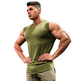 Xituodai Brand Plain V-Neck Bodybuilding Stringer Singlets Gym Tank Top Men Fitness Clothing Fashion Cotton Sleeveless Shirt Workout Vest