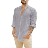 Xituodai New Men's Casual Blouse Cotton Linen Shirt Loose Tops Short Sleeve Tee Shirt Spring Autumn Summer Casual Handsome Men Shirt