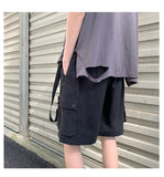 Xituodai Men's Casual Cargo Shorts 2022 Summer Thin Baggy Big Pocket Oversize Shorts Fashion Street Drawstring Knee Length Pants Clothing