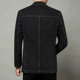 Xituodai 2022 New Mens Denim Blazer Coat Fashion Casual Denim Jacket Men Cotton Vintage Black Blue Denim Jacket Coat Men Jeans Blazers