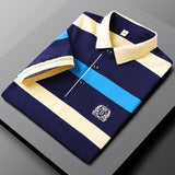 Xituodai New Summer Men Classic Striped Polo Mens Cotton Short-Sleeved Embroidered Business Casual Hot Polo Shirt Male Dropshipping