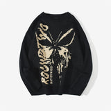 Xituodai Sweater Butterfly Print Soft Knitted O-neck Pullover Men's Clothing Harajuku Casual Streetwear Knitwear Oversize Tops Sweater