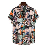 Xituodai Men's Hawaiian Polyester Summer Short Sleeve Shirt Tropical Leaf 3D Pattern Printing Beach Male Shirts Casual Blouse For Men 5xl