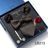 Xituodai Free Shipping Men's Tie Set Luxury Gift Box Silk Tie Necktie Set 8pcs Inside Packing Festive Present Cravat Pocket Squares