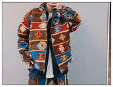 Xituodai Ethnic Retro Indian Navajo High Quality Jackets Men Clothing Trendy Hip Hop Coats Streetwear American Fashion Casual Lapel Tops