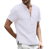 Xituodai Summer New Men's Short-Sleeved T-shirt Cotton and Linen Led Casual Men's T-shirt Shirt Male  Breathable S-3XL