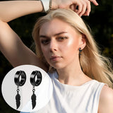 Xituodai 2 Pcs Black Magnetic Earrings for Men Clip On Earrings for Men Fake Earrings Mens Earrings Hoop Cross Dangle Earrings