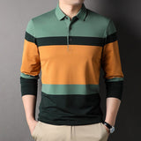 Xituodai 2022 New Polo Shirt for Men Long Sleeve Striped Autumn Multi-color Fashion Clothing Casual Male Korean Style Polo T Shirt