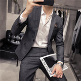 Xituodai Blazer and Vest Pant High-end Brand Boutique Striped Men's Formal Business Slim Suit Groom Wedding Dress Party Social Suit