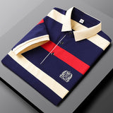 Xituodai New Summer Men Classic Striped Polo Mens Cotton Short-Sleeved Embroidered Business Casual Hot Polo Shirt Male Dropshipping