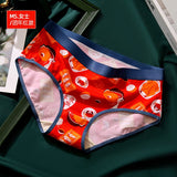 Xituodai Couples Panties Cute Cartoon Men Underwears Women Underpants Sexy Lovers Panty Middle Waist Soft Modal Boxers Plus Size Briefs