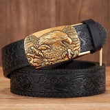 Xituodai 3.5CM Eagle Alloy Automatic Buckle Cowskin Leather Belt Quality Men Wasitbad Strap Genuine Leather Gift Bussiness Belt For Jeans